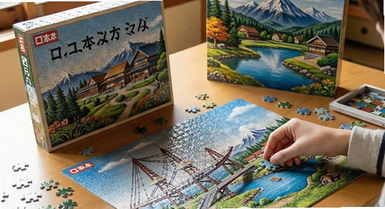 日本拼图多场景应用展示