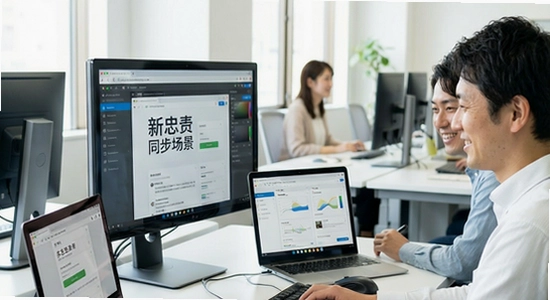 新忠健办公多设备同步场景示意
