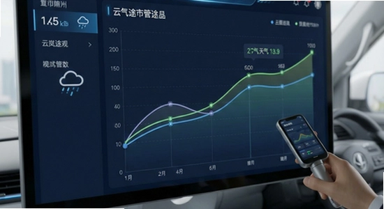 云岚途观天气多城市管理界面与趋势图