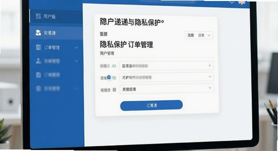 安易递用户版隐私保护与订单管理界面