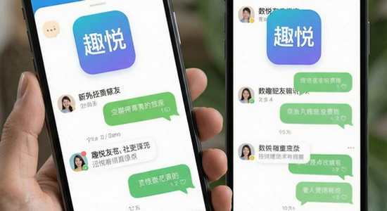 趣悦友app社交聊天界面展示图