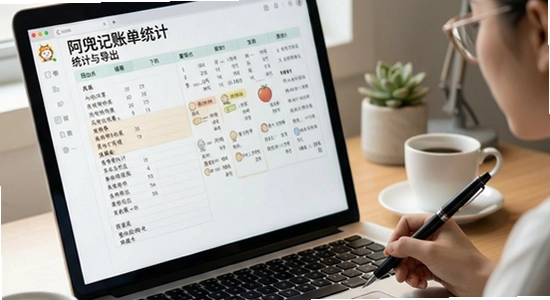阿兜记账账单统计与导出场景图
