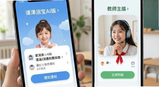 课消宝AI版家长端通知与教师端操作场景
