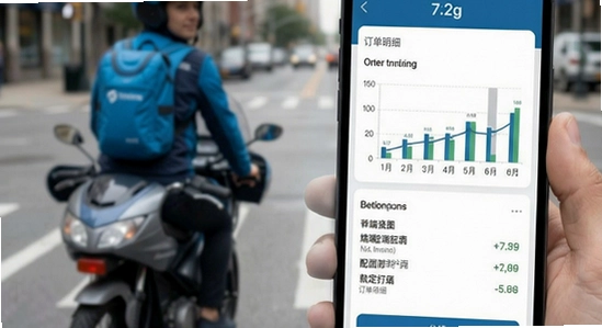 配送骑手端收入统计与订单明细页面