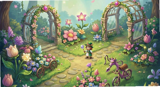 梦幻花园游戏主界面与花园建造场景