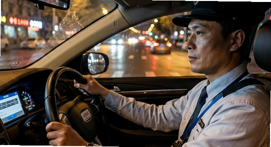 代驾司机夜间接单场景图