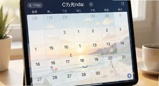 流光日历清爽月视图界面展示