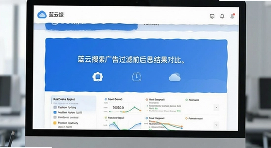 蓝云搜索广告过滤前后结果页对比示意