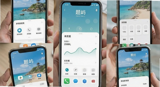 多场景使用题屿的手机界面组合图