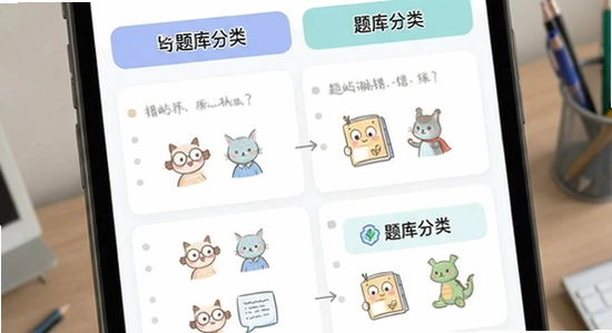 题屿错题本与题库分类界面