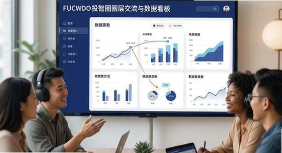 投智圈圈层交流与数据看板场景图
