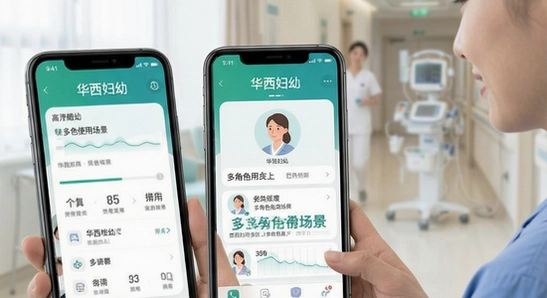 华西妇幼员工app多角色使用场景展示