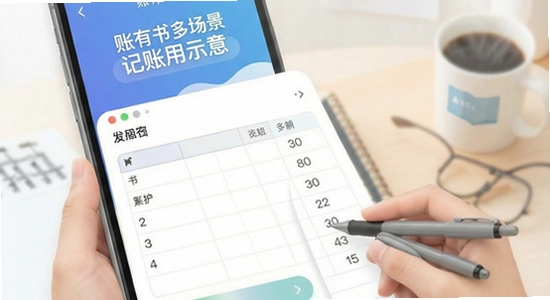 账有书多场景记账应用示意