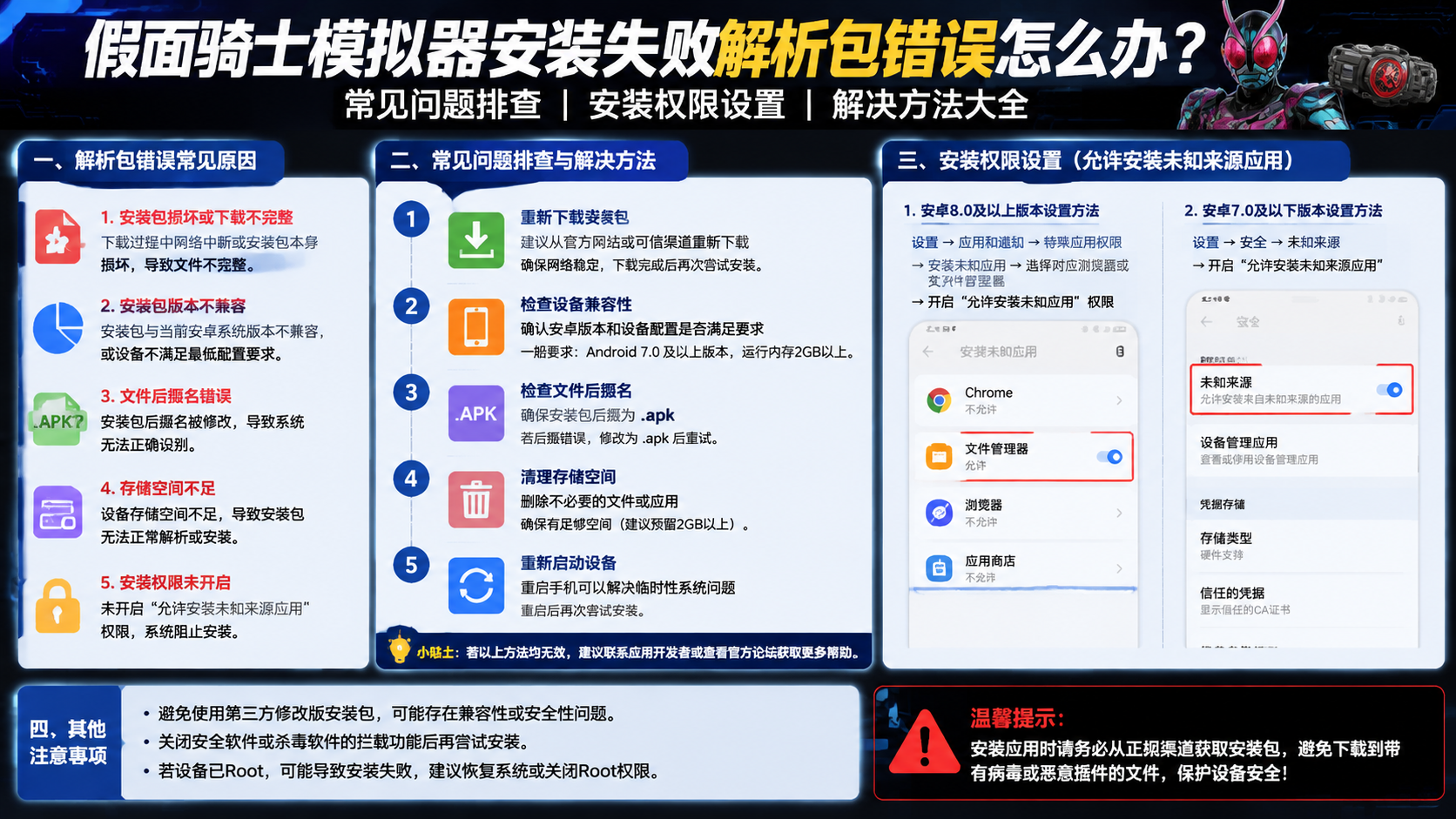 假面骑士模拟器安装失败解析包错误怎么办?常见问题排查 安装权限设置