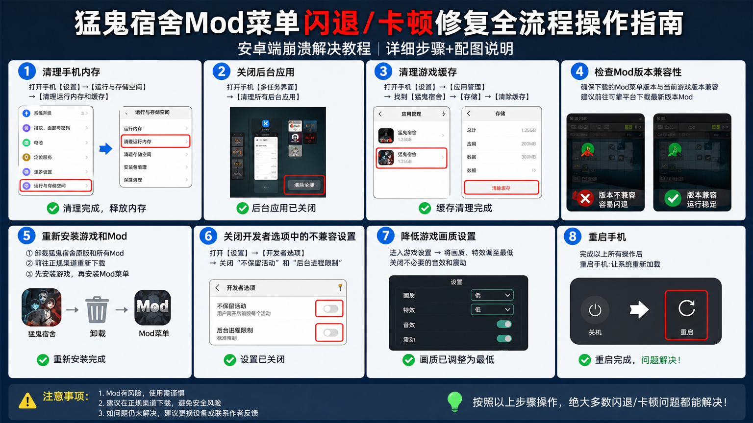 猛鬼宿舍mod菜单闪退怎么解决?安卓端崩溃卡顿修复教程,猛鬼宿舍mod菜单闪退卡顿修复全流程操作指南配图