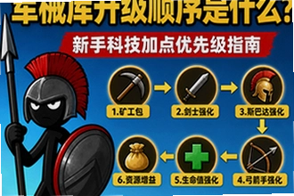 火柴人战争遗产军械库升级顺序是什么,新手科技加点优先级怎么选?火柴人战争遗产军械库升级顺序与新手科技