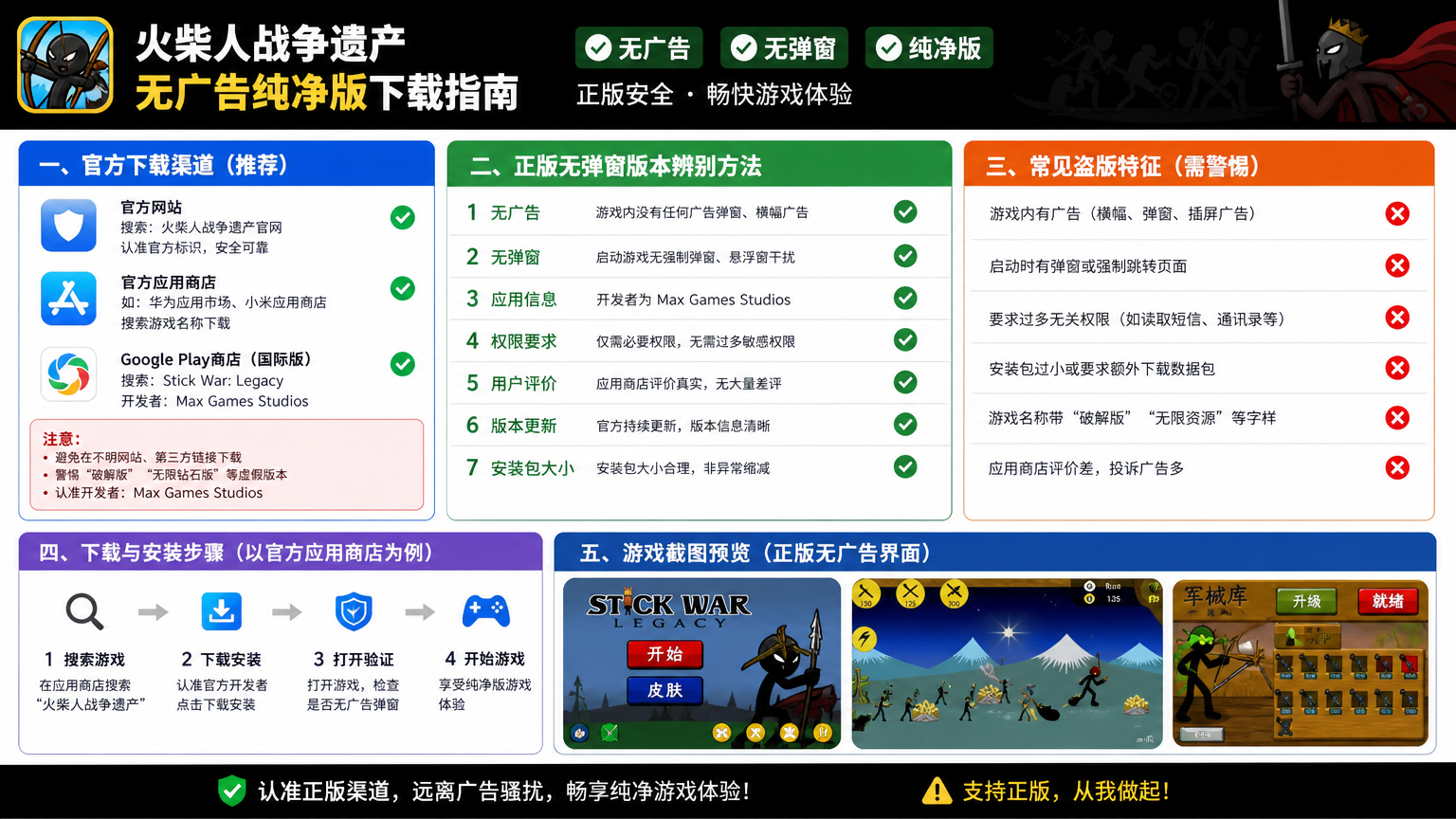 火柴人战争遗产无广告纯净版在哪下载?正版无弹窗版本辨别指南,正版无弹窗下载辨别全攻略配图
