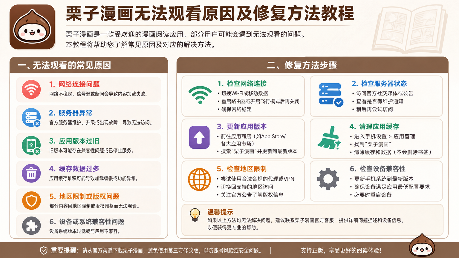 栗子漫画无法观看原因及修复方法教程