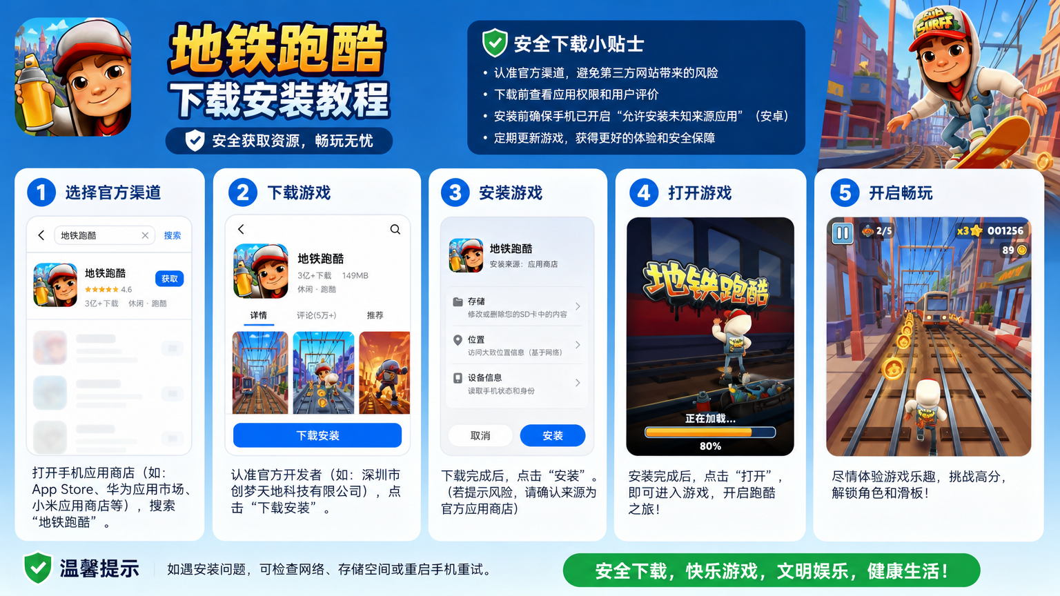 地铁跑酷无限金币钻石版下载安装教程,安全免费获取无限资源