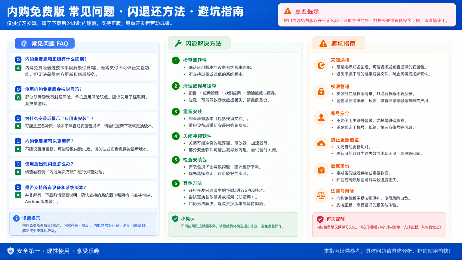 内购免费破解版 常见问题 闪退还办法 避坑指南