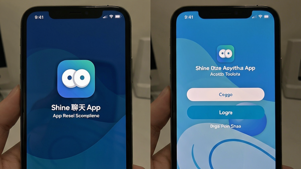shine聊天app安装完成界面和登录页面配图,重点展示成功打开的截图