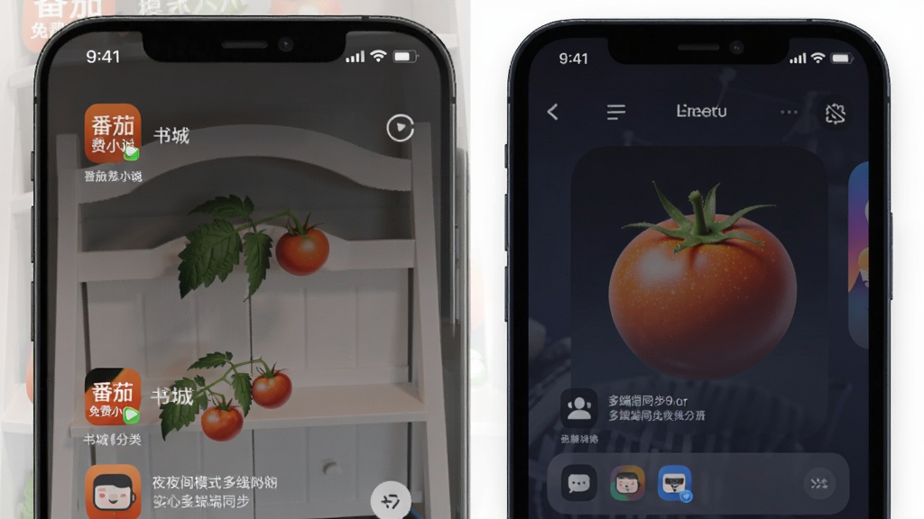 番茄免费小说app 书城分类 夜间模式 多端同步