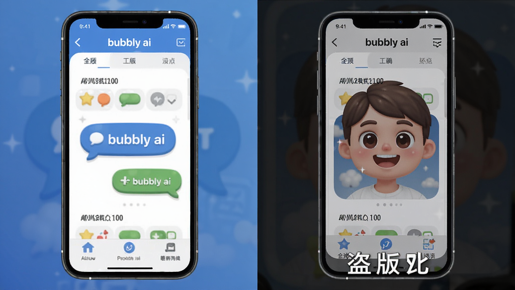 bubbly ai聊天软件正版与盗版对比,关键词bubbly ai,界面截图