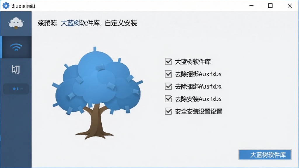 大蓝树软件库自定义安装步骤,大蓝树软件库,去除捆绑勾选,安全安装设置