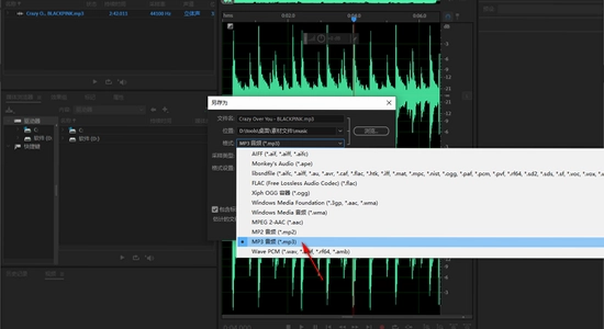 adobe audition2025���ļ���浼��MP3���ý���