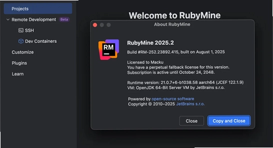 JetBrains RubyMine 2025���ü���� Ruby��������