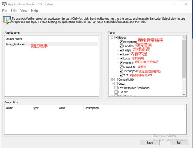 Application Verifier�ٷ������ؽ�ͼ