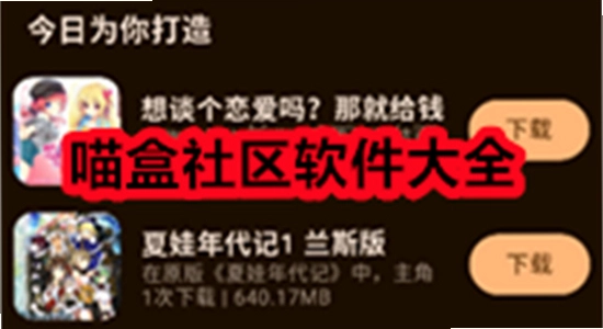 猫盒社区资源列表,喵盒社区工具整合界面