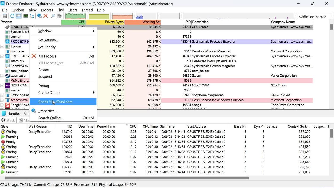 Process Explorer�ٷ������ؽ�ͼ