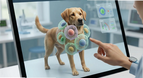 生物狗3D细胞模型互动界面