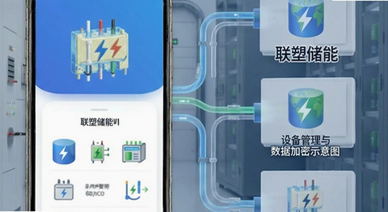 联塑储能App多设备管理与数据加密示意图