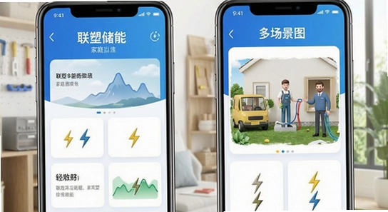 联塑储能App家庭与工商业多场景应用图