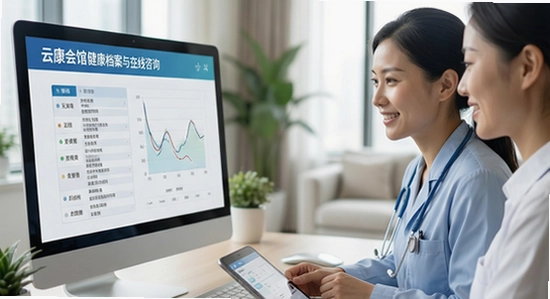 云康会馆健康档案与在线咨询场景图