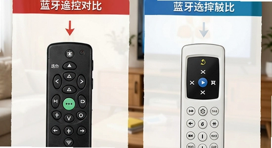红外遥控与蓝牙遥控对比示意图