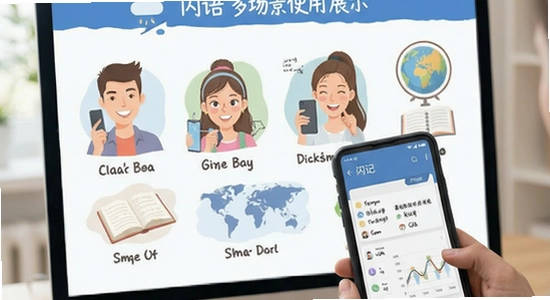 闪记英语多场景使用展示图
