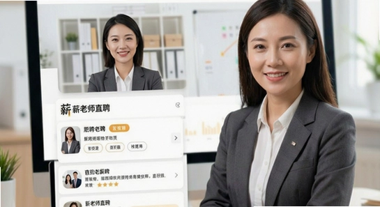 薪老师直聘首页岗位推荐界面
