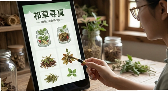 祁草寻真中草药识别场景图