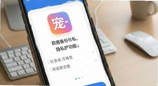 宠一app数据备份与隐私保护功能界面