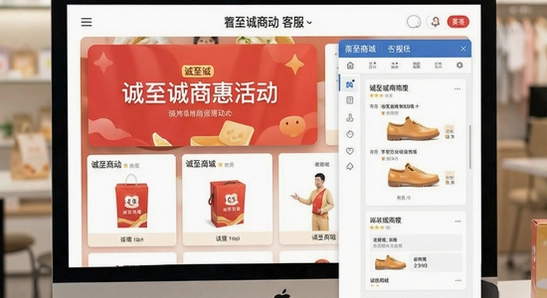 诚至诚商城优惠活动与客服界面