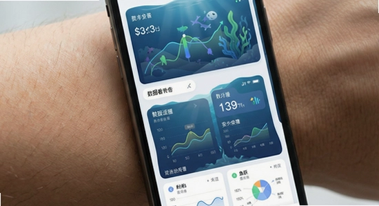 鱼跃健康穿戴app首页数据看板展示