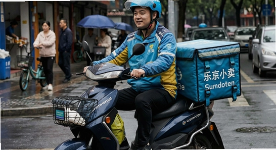乐外卖配送员骑手工作场景