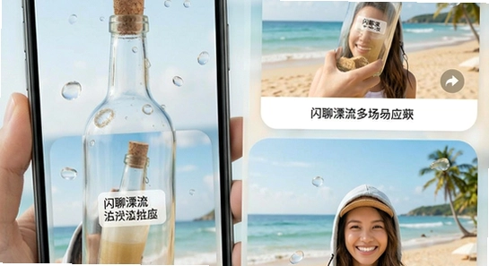 670*360闪聊漂流瓶多场景应用图