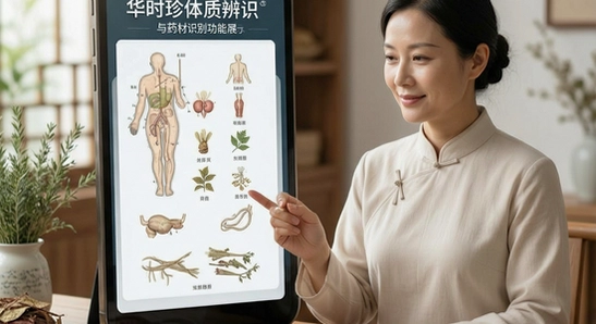 670*360 华时珍体质辨识与药材识别功能展示