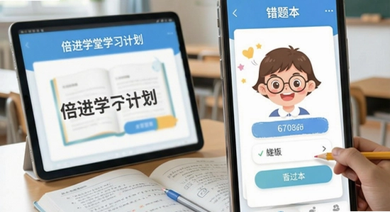 670*360 倍进学堂学习计划与错题本功能