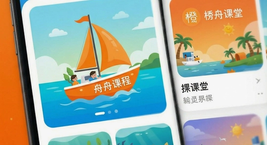 橙舟课堂APP首页课程展示界面