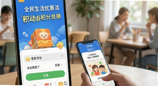 全民生活优惠活动与积分兑换场景图